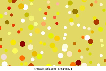Dark Red, Yellow vector abstract pattern with circles. Geometry template for your business design. Background with colored spheres.