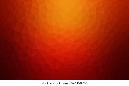 Dark Red, Yellow vector abstract textured polygonal background. Blurry triangle design. Pattern can be used for background.