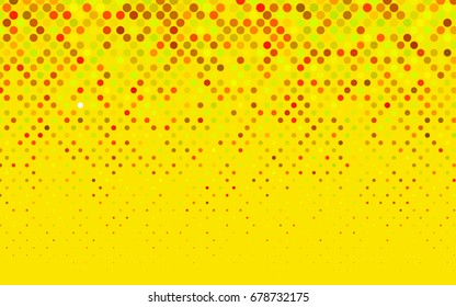 Dark Red, Yellow vector abstract pattern with circles. Geometry template for your business design. Background with colored spheres.