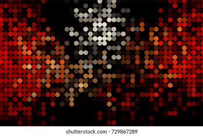 Dark Red, Yellow vector abstract pattern with circles. Geometry template for your business design. Background with colored spheres.