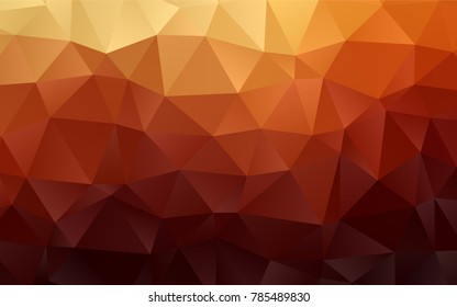 Dark Red, Yellow vector abstract mosaic template. Triangular geometric sample with gradient.  A new texture for your design.