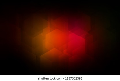 Dark Red, Yellow vector backdrop with hexagons. Design in abstract style with hexagons. New template for your brand book.