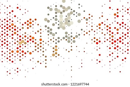 Dark Red, Yellow vector backdrop with dots, spots. Glitter abstract illustration with blurred drops of rain. Design for business adverts.