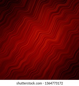 Dark Red, Yellow vector backdrop with bent lines. Colorful abstract illustration with gradient curves. Pattern for websites, landing pages.