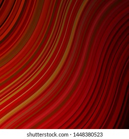 Dark Red, Yellow vector backdrop with curves. Colorful geometric sample with gradient curves.  Smart design for your promotions.