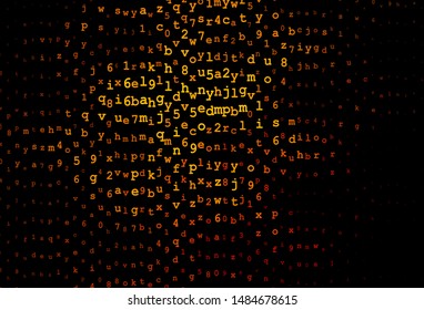 Dark Red, Yellow vector backdrop with english symbols. Shining illustration with ABC symbols on abstract template. Smart design for promotion of university.