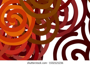 Dark Red, Yellow vector backdrop with curved lines. A shining illustration, which consists of curved lines. A completely new template for your design.