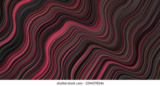 Dark Red, Yellow vector backdrop with curves. Illustration in halftone style with gradient curves. Template for cellphones.
