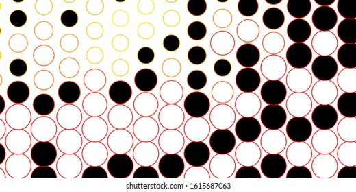Dark Red, Yellow vector backdrop with dots. Abstract illustration with colorful spots in nature style. Pattern for booklets, leaflets.