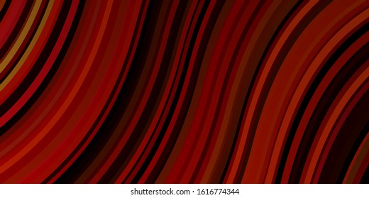 Dark Red, Yellow vector backdrop with curves. Colorful geometric sample with gradient curves.  Smart design for your promotions.