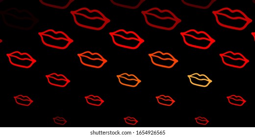 Dark Red, Yellow vector backdrop with woman's power symbols. Colorful illustration with gradient feminism shapes. Design for International Women’s Day.