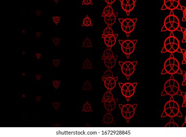 Dark Red, Yellow vector backdrop with mystery symbols. Retro design in abstract style with witchcraft forms. Background for esoteric, mystic designs.