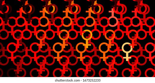 Dark Red, Yellow vector backdrop with mystery symbols. Colorful mystic symbols with a gradient in ancient style. Design for magic, spiritual events.