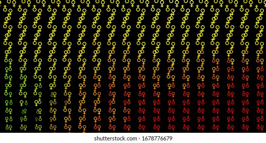 Dark Red, Yellow vector backdrop with mystery symbols. Abstract illustration with gothic gradient shapes. Background for esoteric, mystic designs.