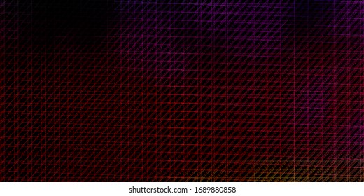 Dark Red, Yellow vector backdrop with lines. Colorful gradient illustration with abstract flat lines. Pattern for booklets, leaflets.