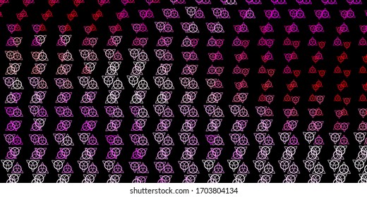 Dark Red, Yellow vector backdrop with mystery symbols. Retro design in abstract style with witchcraft forms. Simple base for your occult design.