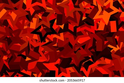 Dark Red, Yellow vector backdrop with small and big stars. Shining colored illustration with stars. Pattern for futuristic ad, booklets.