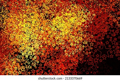 Dark Red, Yellow vector backdrop with small and big stars. Shining colored illustration with stars. Pattern for astronomy websites.