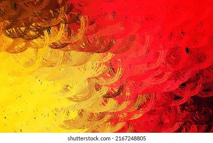 Dark Red, Yellow vector backdrop with curved lines. Colorful illustration in abstract style with gradient. Background for cell phone screens.