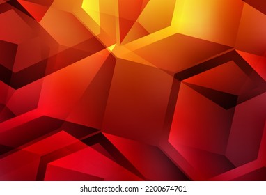 Rojo oscuro, fondo vectorial amarillo con líneas, rhombus. Ilustración abstracta brillante con cuadrados, líneas. Mejor diseño inteligente para su negocio.