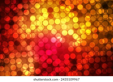 Dark Red, Yellow vector backdrop with dots. Blurred decorative design in abstract style with bubbles. Pattern for textures of wallpapers.