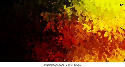 Dark red, yellow vector backdrop with chaotic shapes. Simple design in abstract style with gradient forms. Elegant design for wallpaper set.
