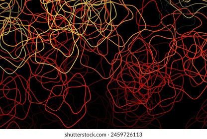 Dark Red, Yellow vector backdrop with memphis shapes. Colorful chaotic forms with gradient in modern style. Elegant design for wallpapers.