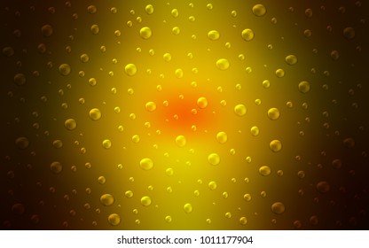 Dark Red, Yellow vector background with bubbles. Beautiful colored illustration with blurred circles in nature style. The pattern can be used for aqua ad, booklets.