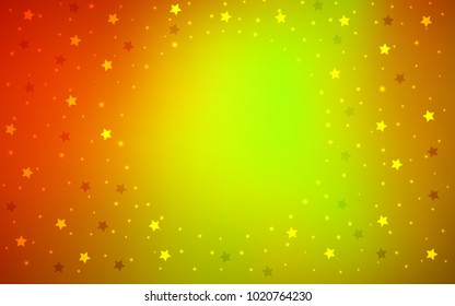 Dark Red, Yellow vector background with colored stars. Decorative shining illustration with stars on abstract template. The template can be used as a background.