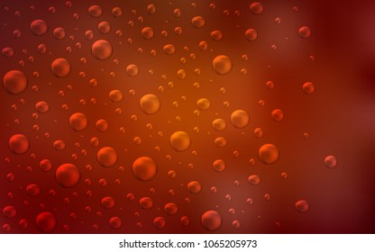 Dark Red, Yellow vector background with bubbles. Glitter abstract illustration with blurred drops of rain. The pattern can be used for ads, leaflets of liquid.