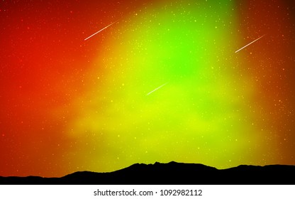 Dark Red, Yellow vector background with galaxy stars. Modern abstract illustration with Big Dipper stars. Smart design for your business advert.