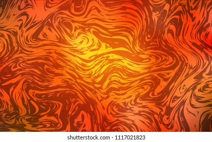 Dark Red, Yellow vector background with bent ribbons. Shining illustration, which consist of blurred lines, circles. A completely new template for your business design.