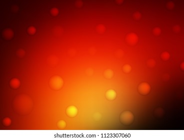 Dark Red, Yellow vector background with bubbles. Modern abstract illustration with colorful water drops. Completely new template for your brand book.