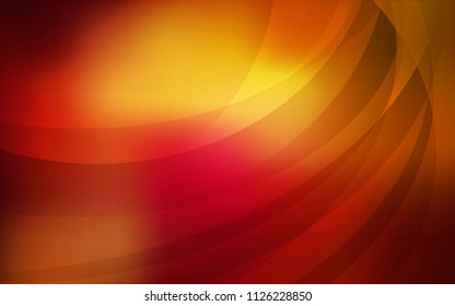 Dark Red, Yellow vector background with curved circles. A vague circumflex abstract illustration with gradient. The best blurred design for your business.