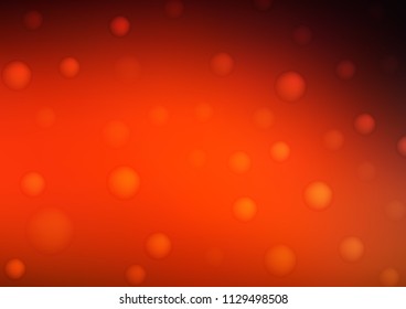 Dark Red, Yellow vector background with dots. Glitter abstract illustration with blurred drops of rain. The pattern can be used for aqua ad, booklets.