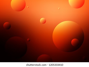 Dark Red, Yellow vector background with bubbles. Blurred decorative design in abstract style with bubbles. The pattern can be used for ads, leaflets of liquid.