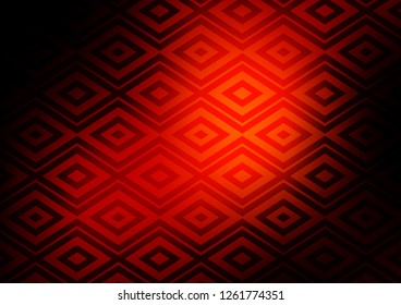 Dark Red, Yellow vector background with lines, rhombuses. Shining colorful illustration with lines, rectangles. Best design for your ad, poster, banner.
