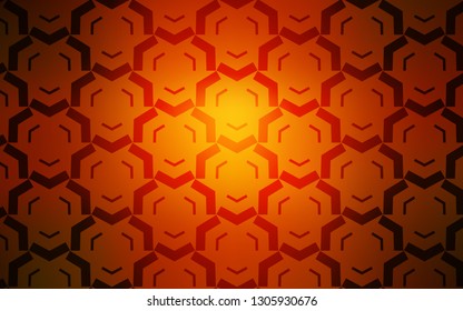 Dark Red, Yellow vector background with curved lines. Creative illustration in halftone style with gradient. Template for cell phone screens.