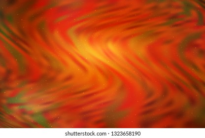 Dark Red, Yellow vector background with astronomical stars. Blurred decorative design in simple style with galaxy stars. Best design for your ad, poster, banner.