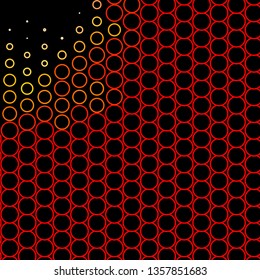 Dark Red, Yellow vector background with circles. Abstract colorful disks on simple gradient background. Pattern for wallpapers, curtains.