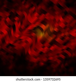 Dark Red, Yellow vector background with bent lines. Illustration in abstract style with gradient curved.  Smart design for your promotions.