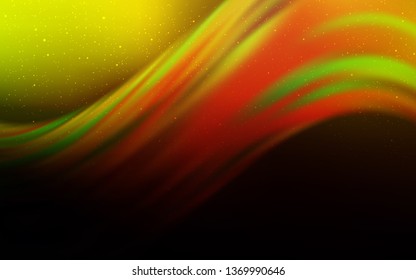 Dark Red, Yellow vector background with galaxy stars. Glitter abstract illustration with colorful cosmic stars. Template for cosmic backgrounds.