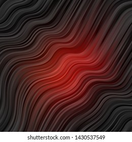 Dark Red, Yellow vector background with bent lines. Abstract illustration with bandy gradient lines. Pattern for websites, landing pages.