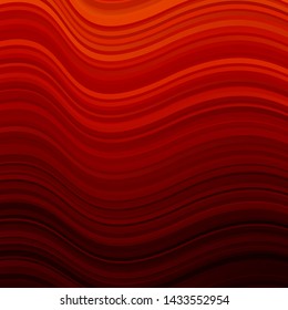 Dark Red, Yellow vector background with wry lines. Illustration in abstract style with gradient curved.  Smart design for your promotions.