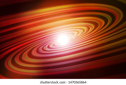 Dark Red, Yellow vector background with astronomical stars. Space stars on blurred abstract background with gradient. Smart design for your business advert.