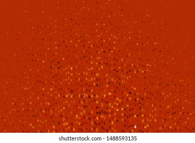 Dark Red, Yellow vector background with signs of alphabet. Blurred design in simple style with signs of alphabet. Pattern for booklets, leaflets of education.