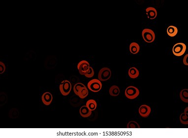 Dark Red, Yellow vector background with bubbles. Abstract illustration with colored bubbles in nature style. Design for posters, banners.