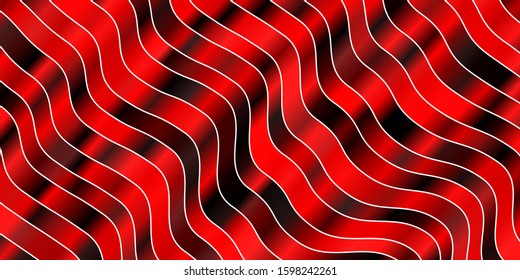 Dark Red, Yellow vector background with bent lines. Colorful illustration with curved lines. Pattern for ads, commercials.