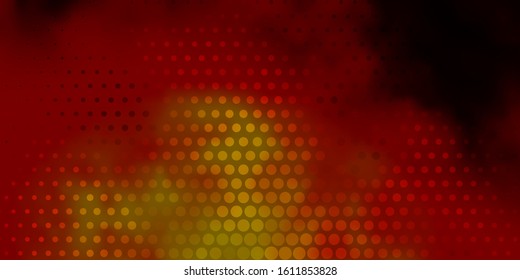 Dark Red, Yellow vector background with spots. Abstract decorative design in gradient style with bubbles. Pattern for wallpapers, curtains.