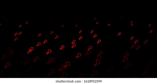 Dark Red, Yellow vector background with woman symbols. Simple design in abstract style with women’s rights activism. Best design to show the power of women.